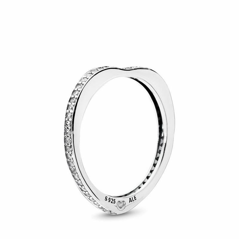 Pandora Sparkling Arcs Of Love Stackable Ring Ireland - Sterling Silver/Cubic Zirconia - 354089KQS